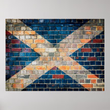 Schotse vlag op een muur