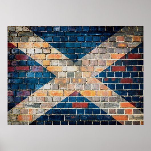 Schotse vlag op een muur poster (Voorkant)