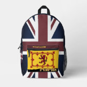 Schotse vlag, Rampant, Britse Union Jack Bedrukte Rugzak (Voorkant)