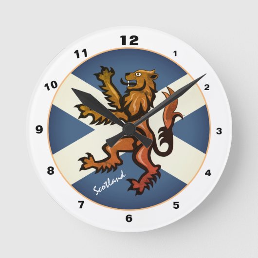  Schotse vlag, Rampant, Schotland ontwerp Ronde Klok (Voorkant)