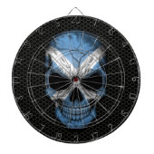 Schotse vlag schedel op staal dartbord (Voorkant)