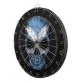 Schotse vlag schedel op staal dartbord (Voorkant Rechts)