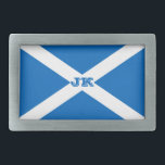 Schotse vlag Scottish Saltire Gesp<br><div class="desc">Schotse vlag voor Schotse sportfans. De Saltire is de nationale vlag van Schotland en met een wit diagonaal kruis tegen een blauwe achtergrond vertegenwoordigt het de kruisiging van de apostle St Andrew,  de Schotse beschermheilige. #scotland #scottish #saltire</div>