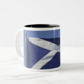 Schotse vlag tweekleurige koffiemok (Voorkant links)