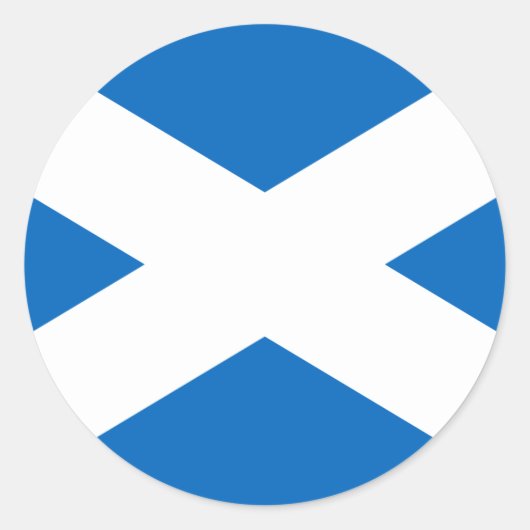 Schotse vlag van Schotland Saint Andrew's Cross Ronde Sticker (Voorkant)