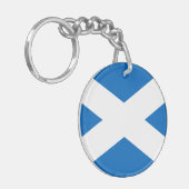 Schotse vlag van Schotland Saint Andrew's Cross Sleutelhanger (Voorkant Links)