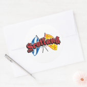 Schotse vlaggen ronde sticker (Envelop)