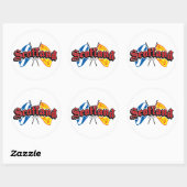 Schotse vlaggen ronde sticker (Vel)