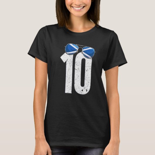 Schotse voetballer nummer 10 Schotse vlag T-shirt (Voorkant)