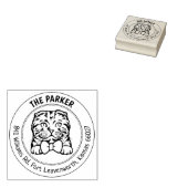 Schotse vouw Kat Familie Terugkeer Adres Rubberstempel (Gestempeld)