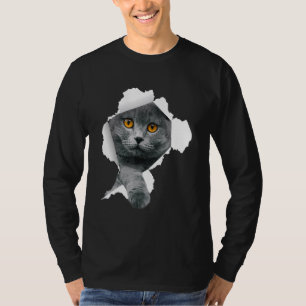 Schotse vouw katten gescheurd doek kitten t-shirt