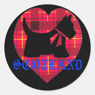 Schotse Westie Tartan Heart Sticker