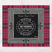 Schotse whisky rode tartan likeurfles etiket (Enkel label)