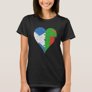 Schotse Zambiaanse vlag hart T-shirt
