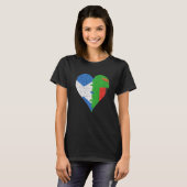 Schotse Zambiaanse vlag hart T-shirt (Voorkant volledig)