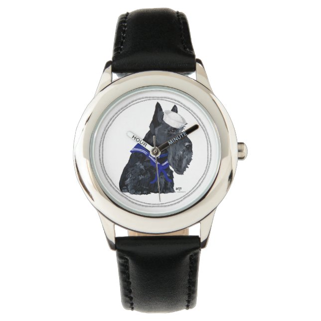 Schotse Zee Hond Horloge (Voorkant)