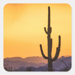 Schotse zonsondergang voor het storm vierkante sticker