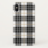 Schotse zwart-witte tartan plaid Case-Mate iPhone case (Achterkant)