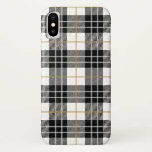 Schotse zwart-witte tartan plaid Case-Mate iPhone case