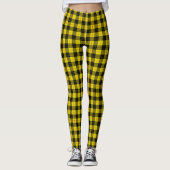 Schotse zwarte en gele tartan leggings (Voorkant)