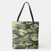 Schouder-Canvas tas - Groen Camouflage (Voorkant)
