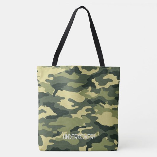 Schouder-Canvas tas - Groen Camouflage (Voorkant)