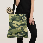 Schouder-Canvas tas - Groen Camouflage (Dichtbij)