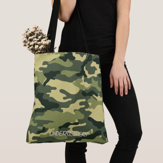 Schouder-Canvas tas - Groen Camouflage (Dichtbij)