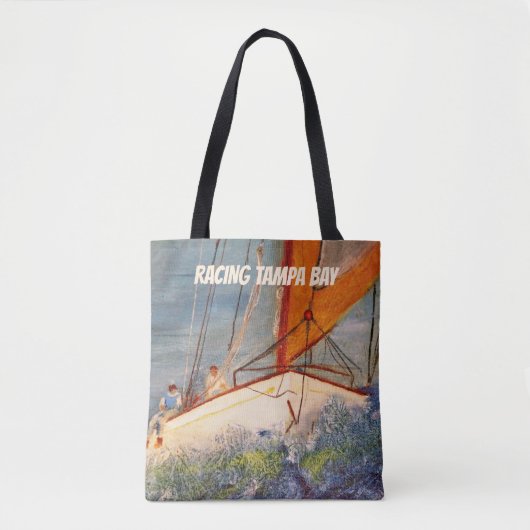 Schouder Canvas tas - Sailboot Racing (Voorkant)