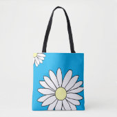 Schouder Canvas tas - Summer Daisy Blue (Voorkant)