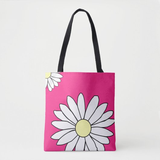 Schouder Canvas tas - Summer Daisy Pink (Voorkant)
