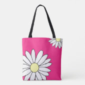 Schouder Canvas tas - Summer Daisy Pink (Achterkant)