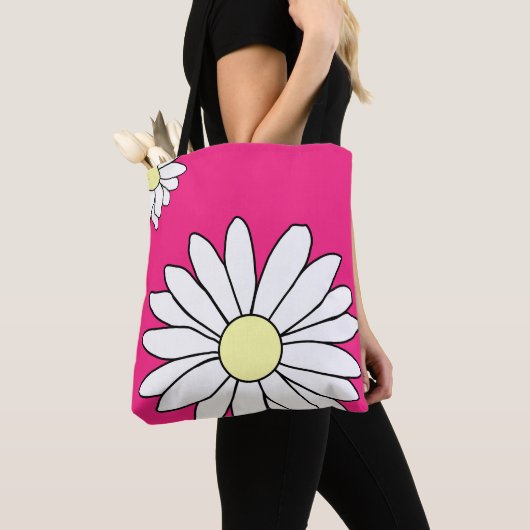 Schouder Canvas tas - Summer Daisy Pink (Dichtbij)