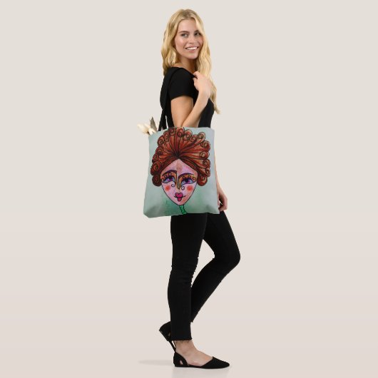 Schouder Canvas tas (Whimsical Woman - 01) (Op model)