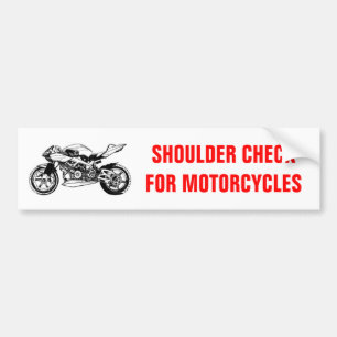 Schouder Controleer de bumpersticker voor motorfie