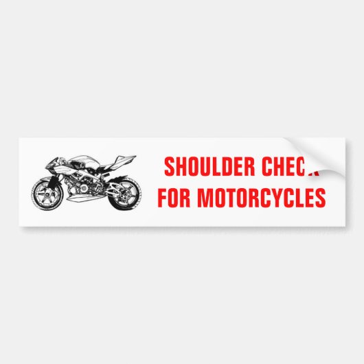 Schouder Controleer de bumpersticker voor motorfie (Voorkant)