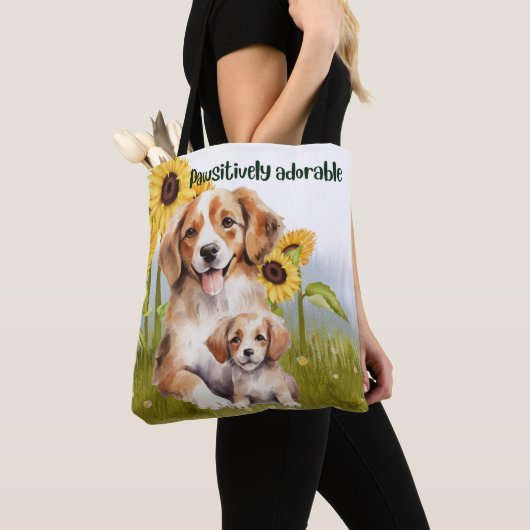 Schouder Pawsitief Schattige Canvas tas (Dichtbij)
