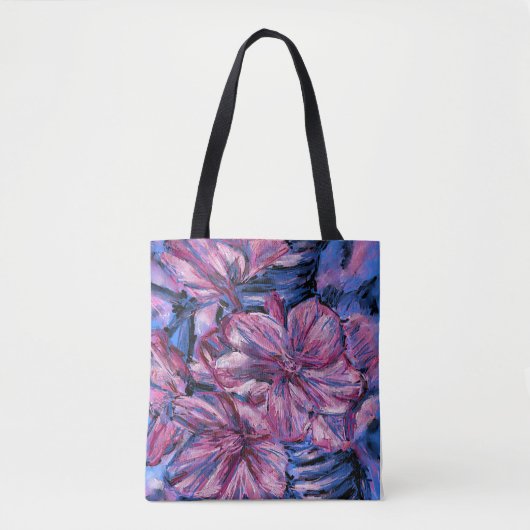 Schouder Tas, Cherry Blossom Blue Tote Bag (Voorkant)