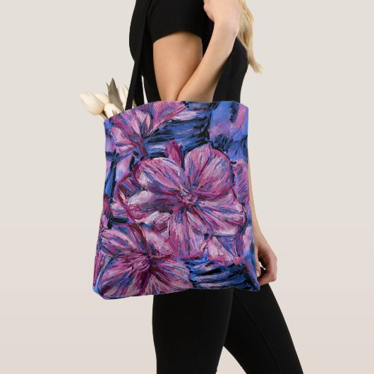 Schouder Tas, Cherry Blossom Blue Tote Bag (Dichtbij)