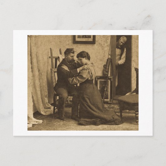 Schouderbewapening Antiek grijswaardenstereo-uitzi Briefkaart (Voorkant)