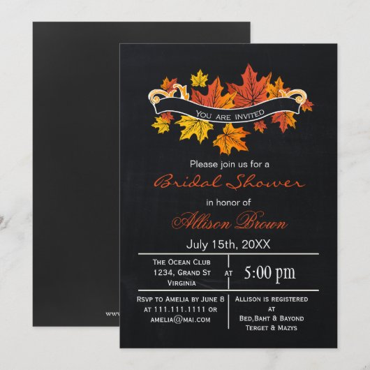 schouderblad van herfst vrijgezellenfeest kaart (Voorkant / Achterkant)