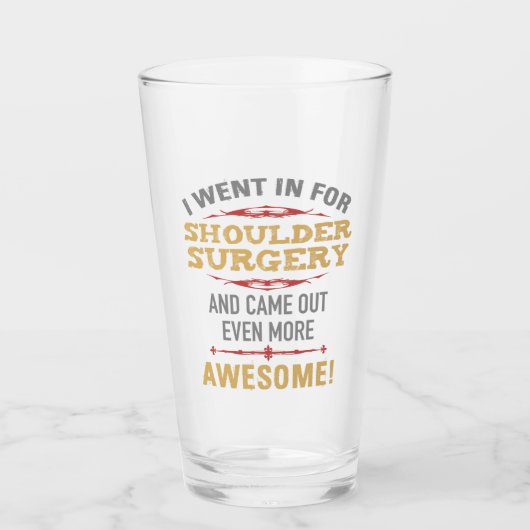Schouderchirurgie Herstel Humor Glas (Voorkant)