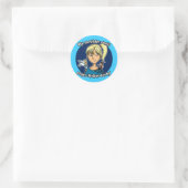 Schouderduivel speelt rollerderby ronde sticker (Tas)