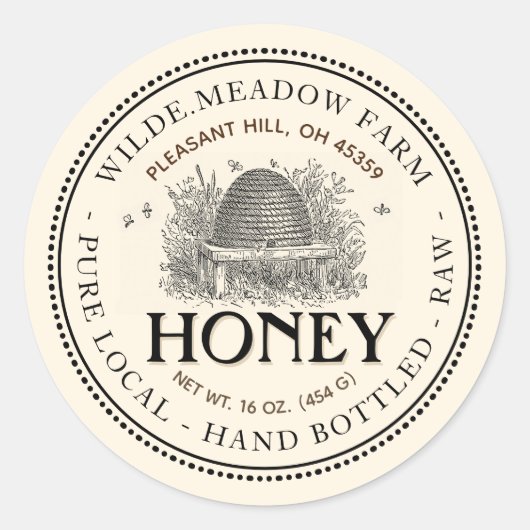 schouderhoning met de hand en de tand van de troe ronde sticker (Voorkant)