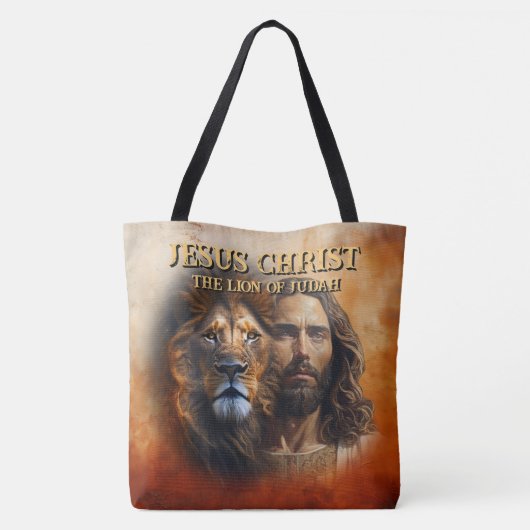 Schouderleeuw Canvas tas Jezus Christus de Leeuw v (Achterkant)