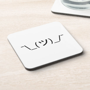 Schouderophalen Emoticon ¯\_(ツ)_/¯ Japanse Kaomoji Drankjes Onderzetter