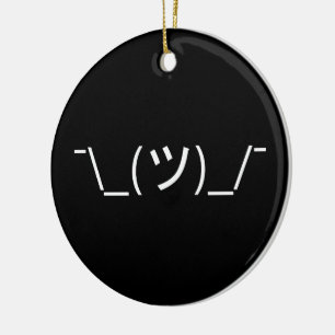 Schouderophalen Emoticon ¯\_(ツ)_/¯ Japanse Kaomoji Keramisch Ornament