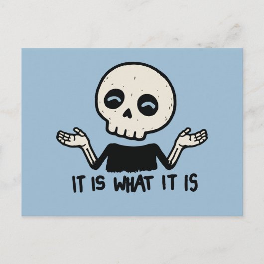 Schouderophalend Skelet Het Is Wat Het Is Briefkaart (Voorkant)