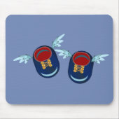 Schouderschoenen met schil in blauw en rood muismat (Voorkant)