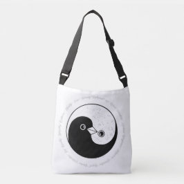 Schoudertas b/w YinYang doves harmonie Crossbody Tas